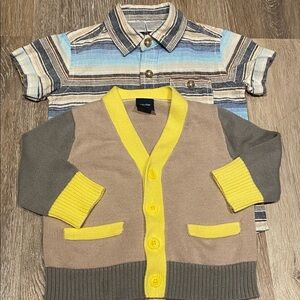 Baby Gap Cardigan Striped Button up shirt Size 3-6 months